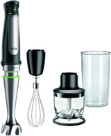 Braun Household Hogar Multiquick 7 Mixer, Spritzschutz, Spülmaschinenfest, Bpa-Frei, 600 Ml, Zerkleinerer 500 Ml, Eisklinge, MQ 7035XBI, 1000 W, Schwarz, MQ7035XBI Kitchen Naty Shop Modell 202519 | 3 Tillbehör