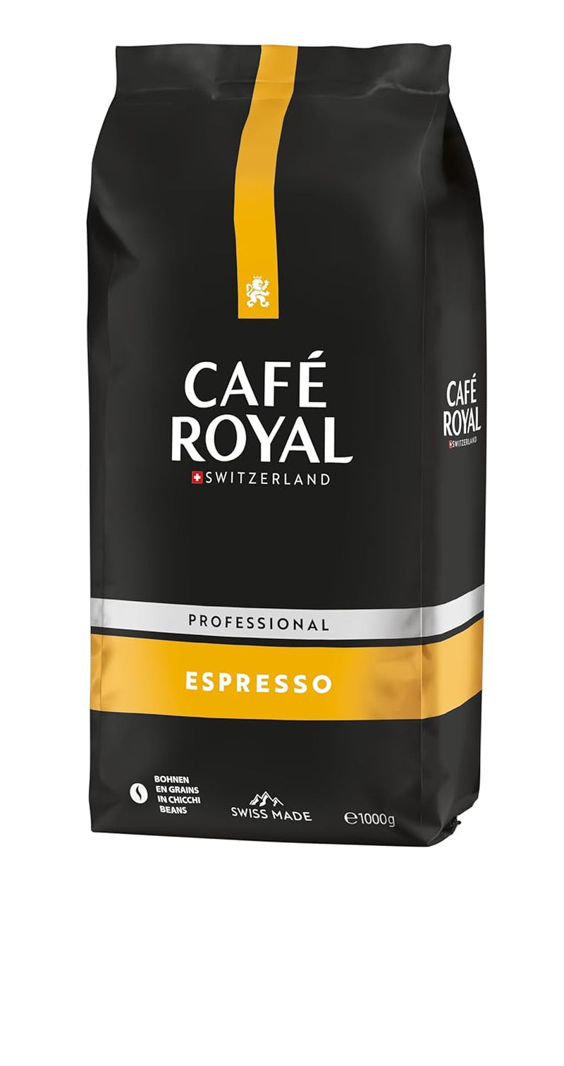 Café Royal Professional Line Espresso - Kaffebönor för automatiska espressomaskiner, intensiv kropp, intensiv rost, styrka 3/5, Rainforest Alliance, 1 kg