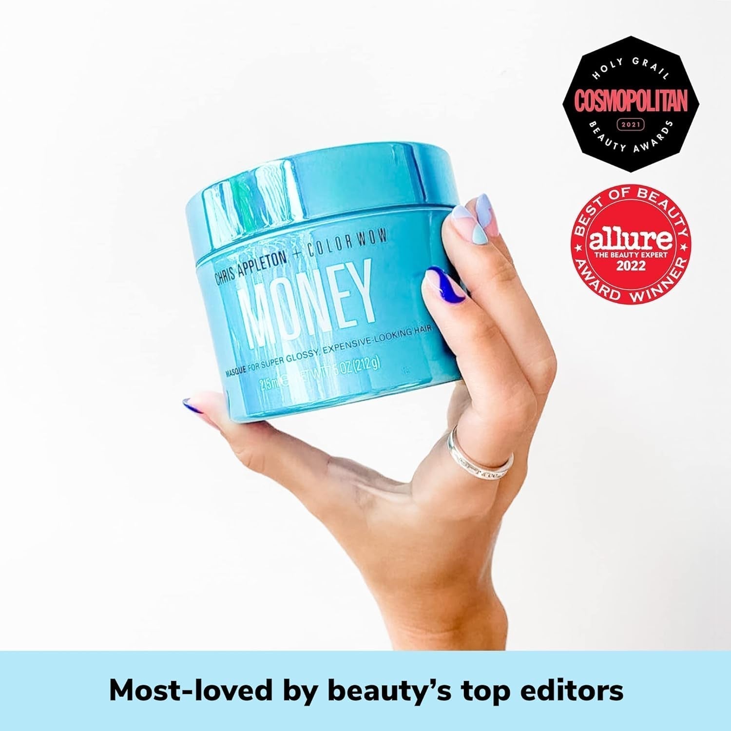 COLOR WOW Moisturizing Hair Mask Money 215 ml - mask för torrt och skadat hår, hårfuktning - vård och termiskt skydd för håret, blå Hårmask Naty Shop