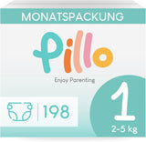 Blöjor Pillo 3 - Kartong med 168 blöjor, 6 förpackningar med 28 blöjor, storlek 3 - Midi (6-10 kg) - Blöjor för bebisar