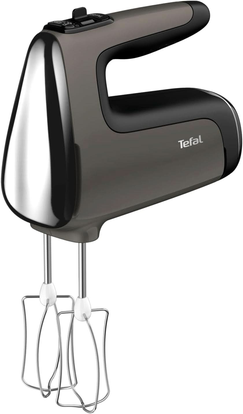 Tefal HT650E Power Mix Silence Handmixer | 600 Watt | Variabel hastighetsregulator | Turbo-Und Auswurf-Funktion | Extreme Leisure Engine | Inkl. 2 Rührbesen Und 2 Knethaken | Wheat Kitchen Naty Shop Singel