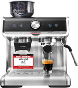 GASTROBACK espressomaskin med kvarn inklusive mjölkkanna, pressare och rostfritt stålportafilter - Barista espressomaskin med mjölkskummare - Espressomaskin med 30 malinställningar