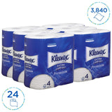 Kleenex Premium toalettpappersrullar 8484, toalettpapper 24 rullar X 160 puffade ark, 4-lagers toalettpapper, 100 % ren fiber, hög kvalitet, rivtålig och mjuk (2-pack)