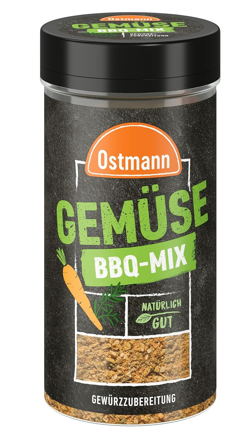 Ostmann Gewürze - Gemüse BBQ Mix | Gewürzzubereitung für Gemüse | Mediterrane Kräuternote für Grillgemüse, Tofu und Co. | 120 g i en sil