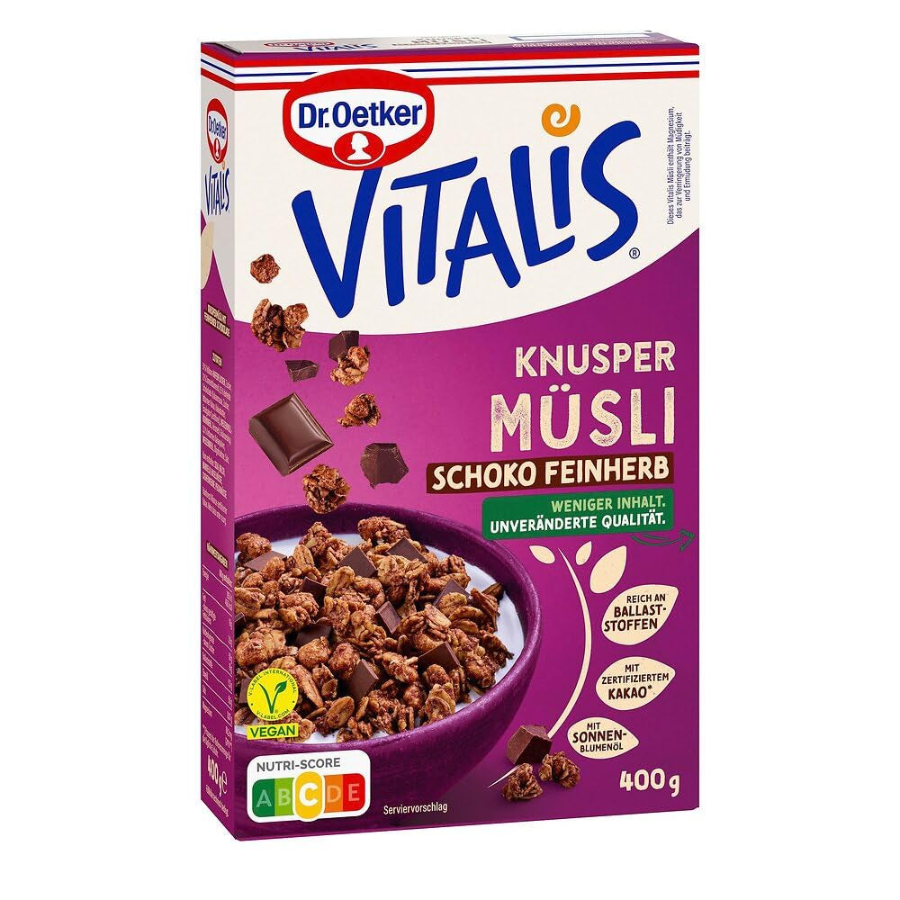 Dr. Oetker Vitalis Crunchy Honeys: Honey Crunchy Müsli för frukost och mellanmål, 5-pack (5 x 600 g)