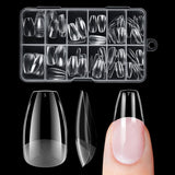 Korta lösnaglar Ballerina 120st lim på 12 storlekar Korta konstgjorda naglar Soft Gel Heltäckande Nageltips för korta gelnaglar S