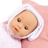 Bayer Design 93822AA Babypuppe Anna, spricht 24 Babylaute, weicher Körper, Schlafaugen, Schnuller, Flasche, 38 cm, rosa, Liten