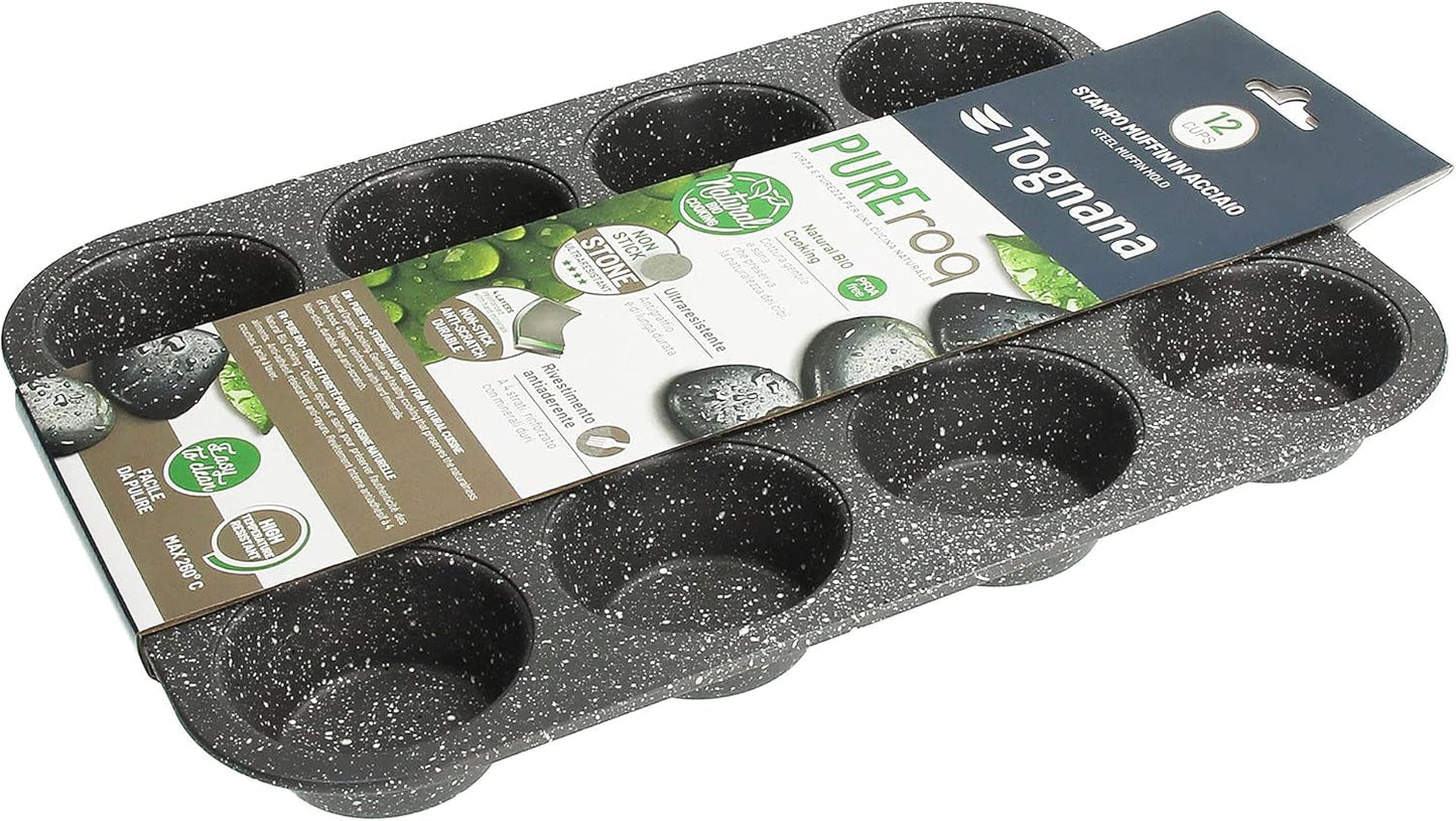 Pure Roq Muffinform Für 12 Muffins, Aluminium, Schwarz Formar och bakplåtar Naty Shop