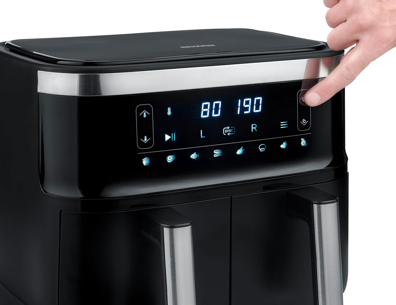 SEVERIN Dubbel varmluftsfritös med kokkammare 2 X 3,8 L, 8 automatiska program Vitvaror Naty Shop
