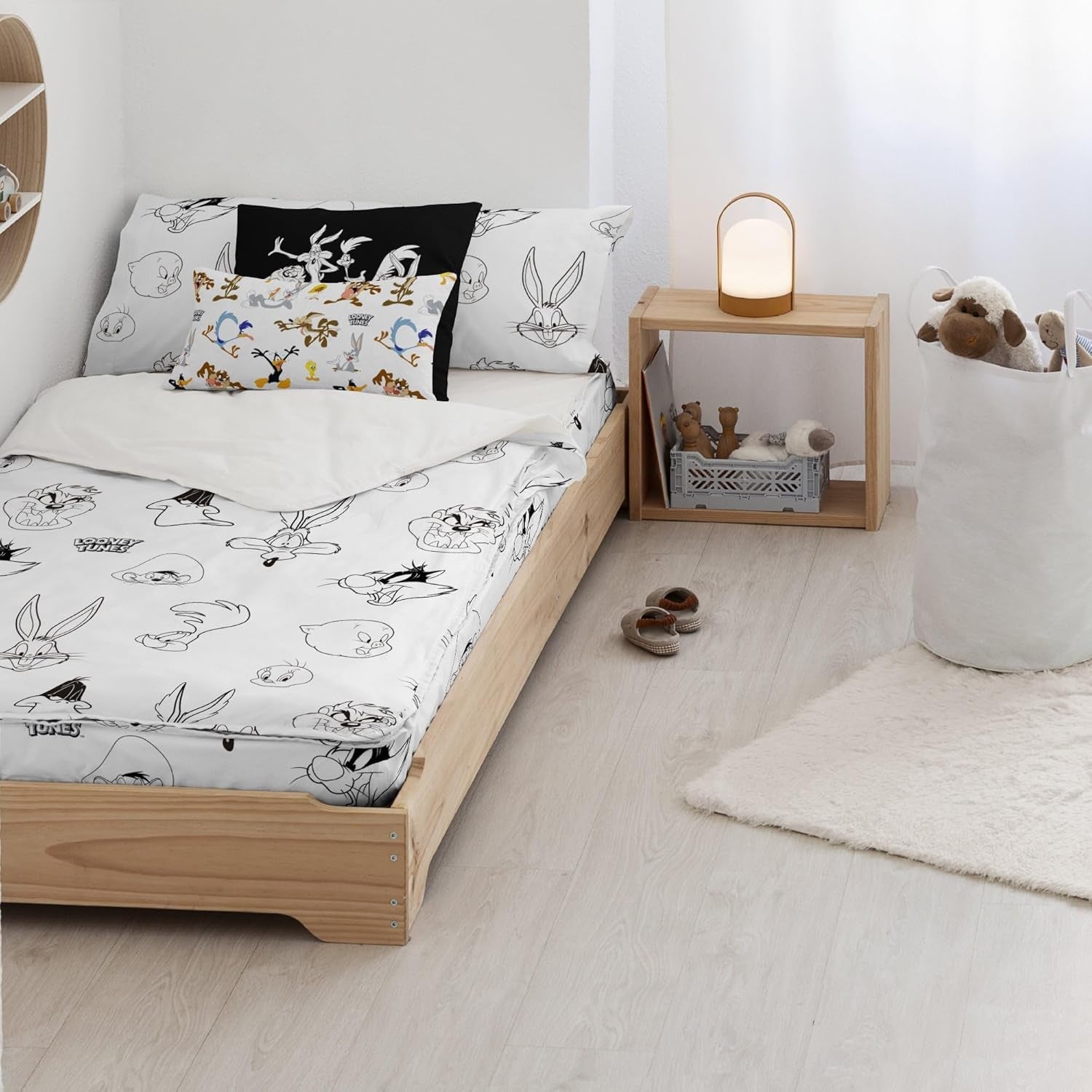 Inte ännu Täcke 100% bomull, Tom Jerry Vichy-mönster, för 90 cm breda sängar (90 X 200 cm) Täcken och täcken Naty Shop Looney Bw Complete