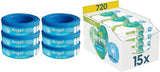 2320 Plus 2017 Refill Box (6-pack) och Pampers Harmony Aqua Baby Wet Wipes Box, 720 Wipes (15 x 48), skonsamt hudskydd med 99 % vatten