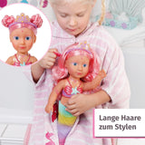 BABY Born Little Sister Mermaid 46 cm Vattentät sjöjungfrudocka med långt hår och rörlig glitterfena, inkl. tiara och kam, 833681 Zapf Creation Dolls Naty Shop