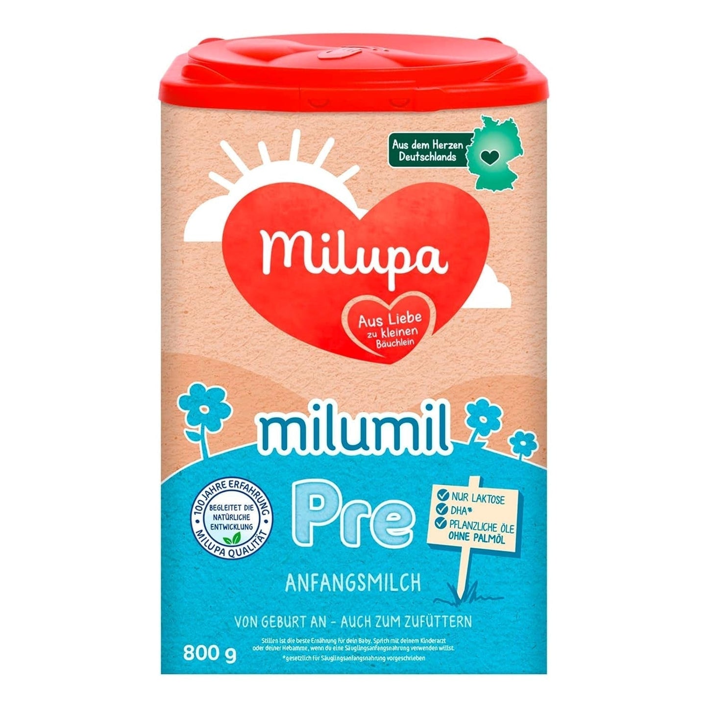 Milupa Milumil Pre, Mjölkpulver för bebisar - Med viktiga näringsämnen och utan palmolja - 800 g Naty Shop