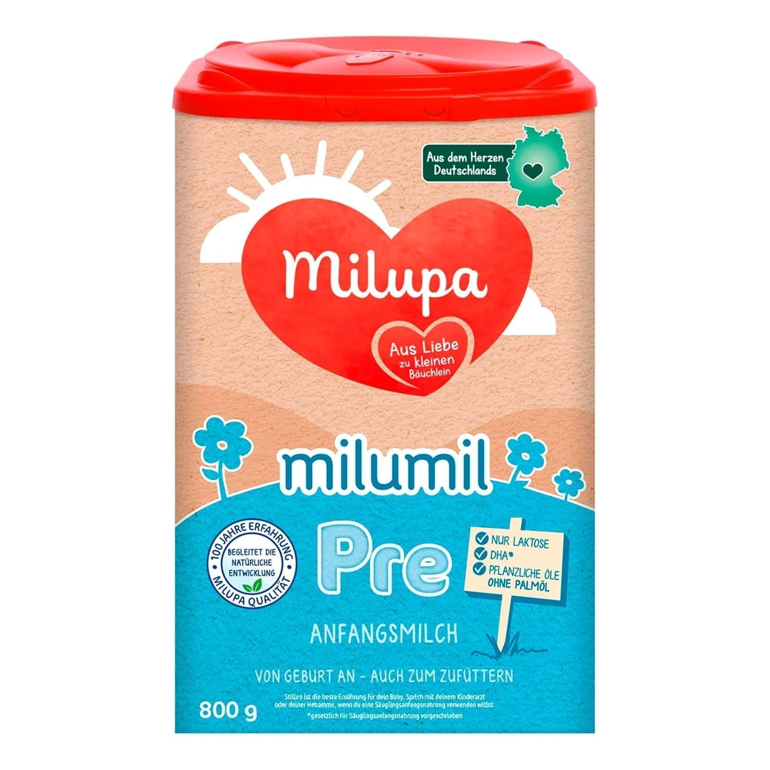 Milupa Milumil Pre, Mjölkpulver för bebisar - Med viktiga näringsämnen och utan palmolja - 800 g Naty Shop