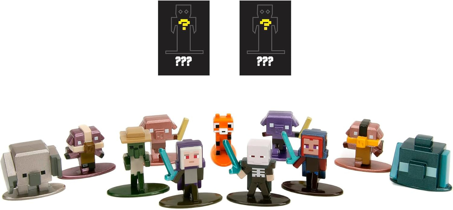 Jada Toys - Minecraft Blind Pack Nanofigs, Wave 2, Minecraft Legends Nano Metal Samlarfigur, Olika modeller, 4 Cm, Ålder 3+, Svarta Actionfigurer Naty Shop
