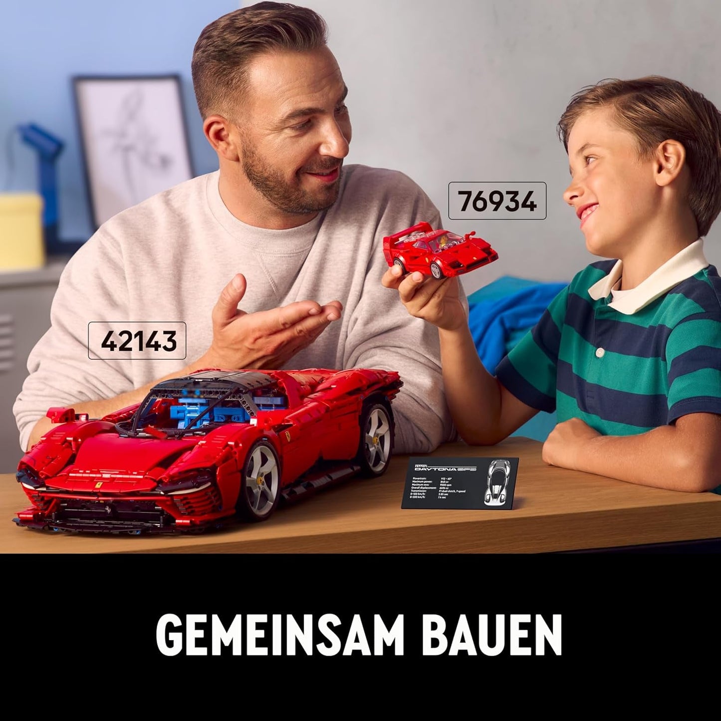 LEGO Technic Ferrari Daytona SP3 modellsats 1:8 skala, röd supersportbil, utökad bilmodell samlarobjekt, Ultimate Car Concept 42143 Byggset Besuche den LEGO-Store