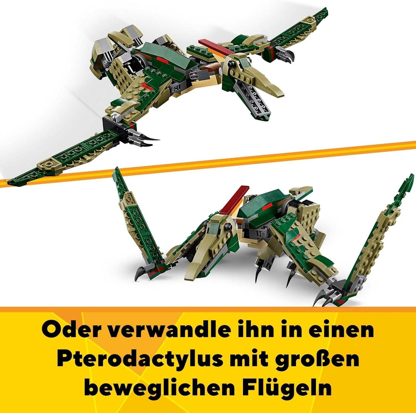 LEGO Creator T.Rex, Dino 3-i-1 Transformable Triceratops eller Pterodactyl, Mobil dinosauriemodell för barn, present till pojkar och flickor 31151 Byggset Besuche den LEGO-Store
