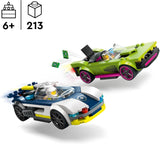 LEGO City Car Chase med polisbil och muskelbil, leksakståg med 2 racerbilar, polispresent för barn, pojkar och flickor från 6 år, set med polis och minifigurer Ganovin 60415 Byggset Besuche den LEGO-Store