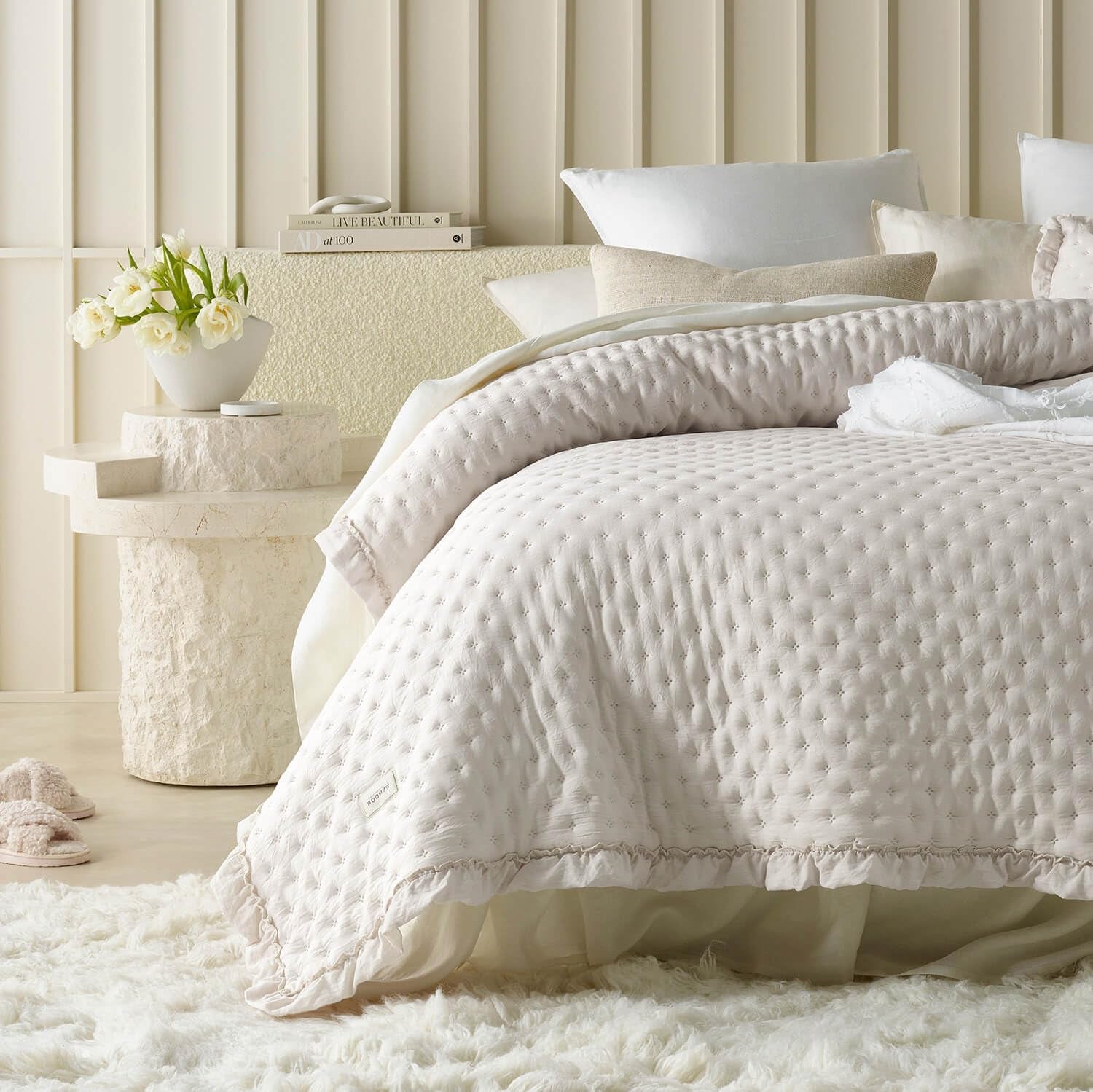 Molly Elegant överkast i puderrosa 170 X 210 cm Överkast mångsidigt som överkast eller soffa Sängfilt för säng och soffa Filtstil Perfekt som överkast Sängar och filtar Besuche den ROOM99-Store Beige 220X240