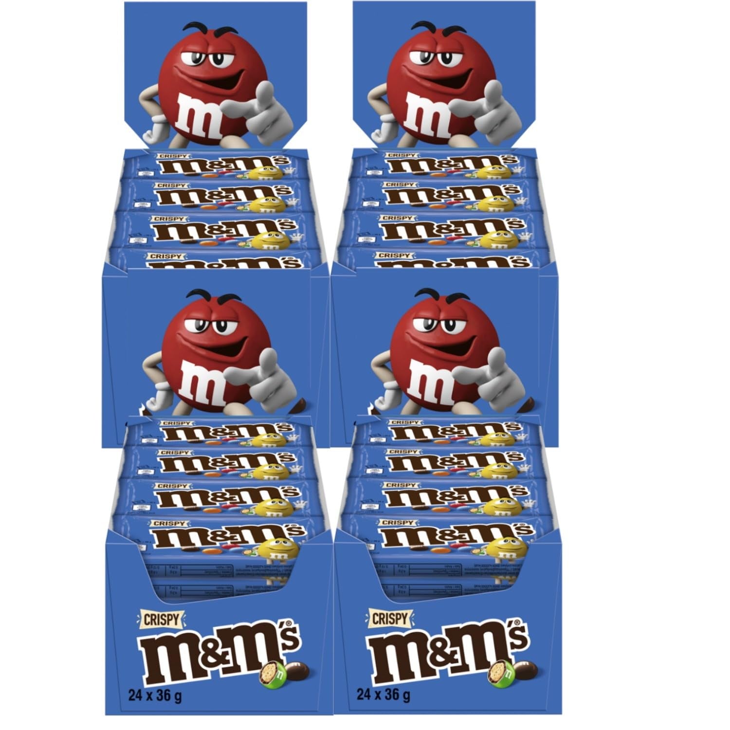 M&M's Peanut Chocolate Bulk Pack 24 x 45 g Choklad Peanut Smaksatt Linser Chokladpresent (1080g) Idealisk som godis med fotbollstema