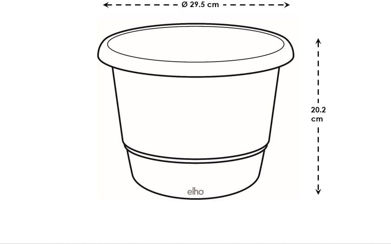 elho Amiga Round 30 - Blomkruka inomhus och utomhus - 100% återvunnen plast - Ø 29,5 x H 20,2 cm - Beige/Svampbeige
