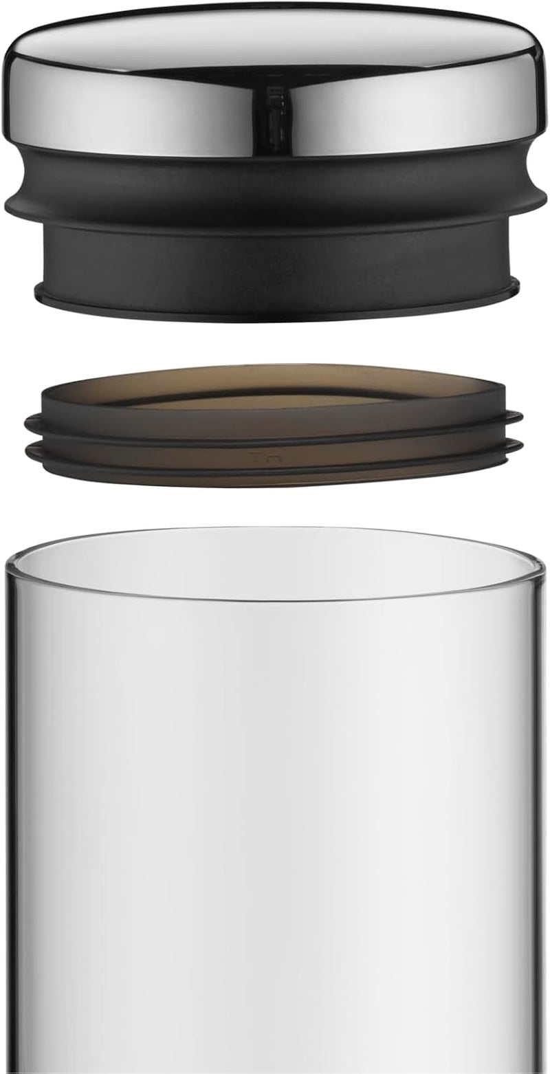 WMF Depot 1L förvaringsburk i glas, höjd 21,5 cm, förvaringsburk med lock, kaffebönbehållare, spannmålsburk, matförvaringsburk med bred påfyllningsöppning (4-pack) Matförvaringslådor Naty Shop