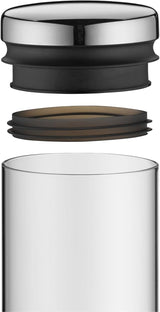 WMF Depot 1L förvaringsburk i glas, höjd 21,5 cm, förvaringsburk med lock, kaffebönbehållare, spannmålsburk, matförvaringsburk med bred påfyllningsöppning (4-pack) Matförvaringslådor Naty Shop