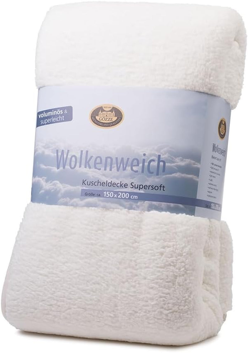 Gözze - Molnmjukt kramfilt, fårskinnsimitation, 100 % polyester (mikrofiber), 150 X 200 Cm - Camel Täcken och täcken Naty Shop Vit ull