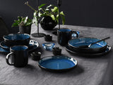 CreaTable, 20149, Nordic Fjord Blue Series, 16-delat servisset för 4, kombinerad porslinsservice, diskmaskin och mikrovågssäker, kvalitetstillverkning