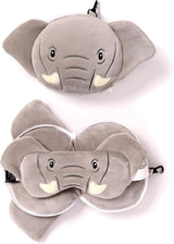 Resekudde, rund, plysch, elefant- och ögonmask, unisex, One size, unisex, midjeunika resekuddar Naty Shop Standardtitel