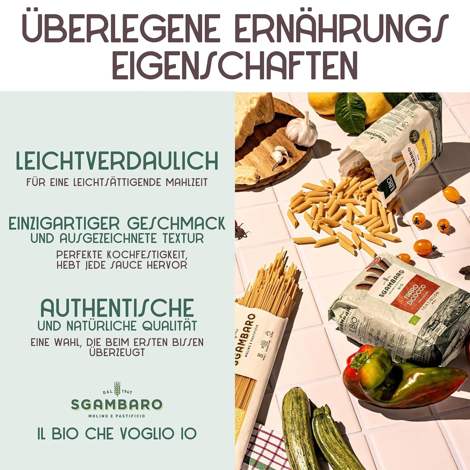 Ekologisk Fusilli Pasta nr 93 - 500g Khorasan-vete - Urgammalt vete, proteinrikt, 100% odlat i Italien - Mångsidig i köket och rikt på näringsämnen