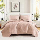 Comfort Spaces Kienna Quilt Set, Lyxigt dubbelsydd sommarfilt, lätt, mjukt, året runt sängkläder, Matchande örngott, Vit, filt för king size-sängar (264,2 X 228,6 cm), Naty Shop Täcken och täcken Röda Hela/Queen (90" X 90")