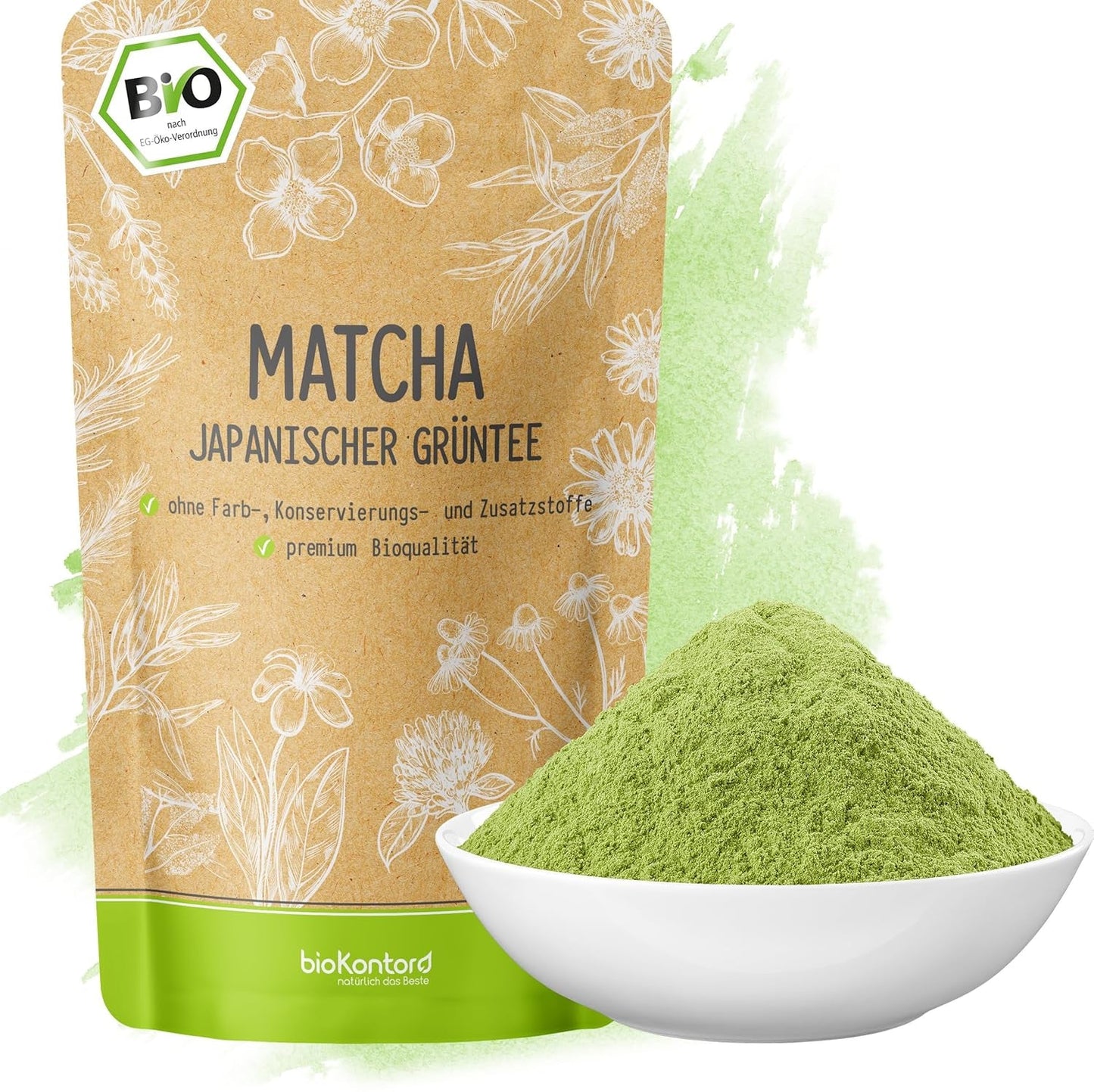 BIO Matcha pulver 200 g I Inga tillsatser - 100% naturligt I Premium japanskt Matcha te I Grönt te pulver från
