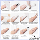 NAILGIL Solid Gel Nagellack, Solid Gel Nagellim, 3D Nail Art Skulptur med verktygsuppsättning, DIY Hemmasalong, Transparent 15G