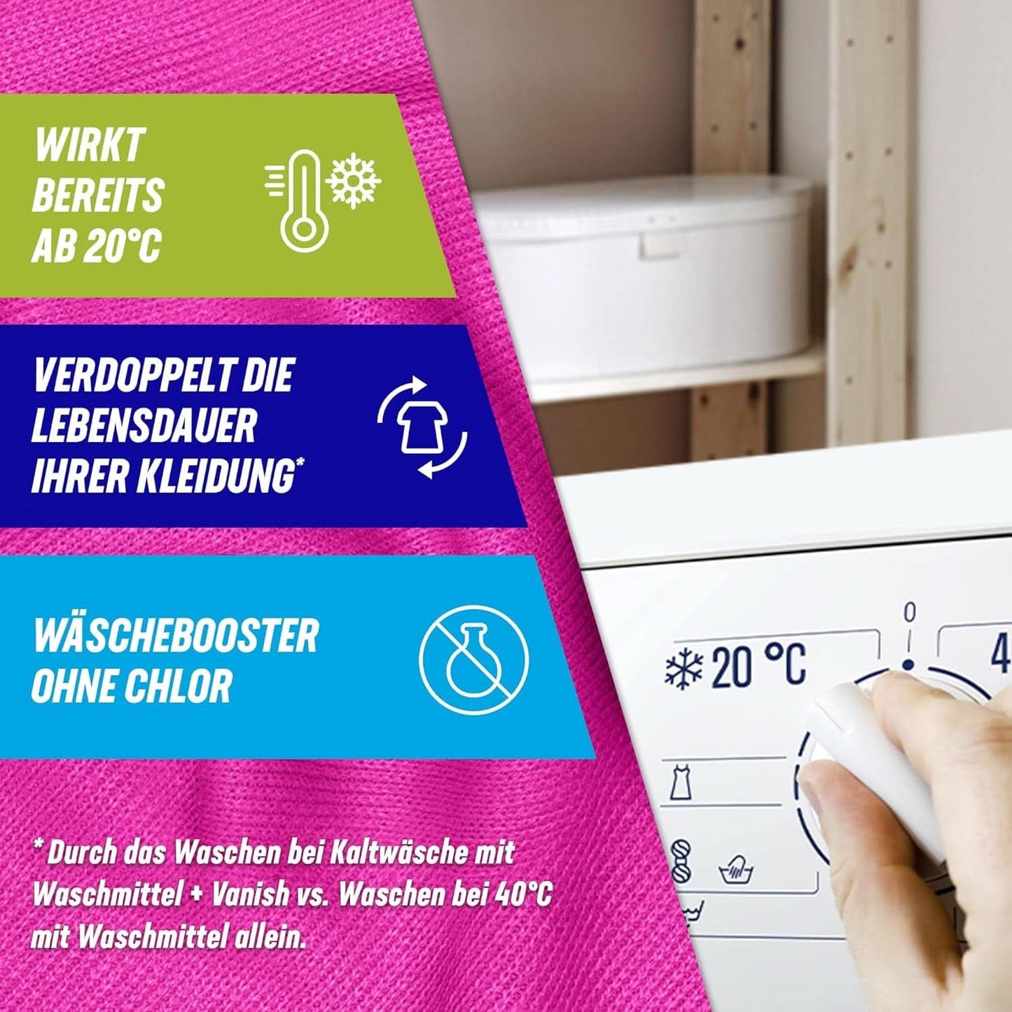Vanish Oxi Action Powder Pink - 1,125 kg - klorfritt fläckborttagning och tvättförbättringspulver - för färgad tvätt Tvättmedel Naty Shop