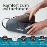 TEMPUR Memory Foam Resekudde, Ergonomisk nackkudde, inklusive bärväska, antracit, Mått 25 x 31 x 10/7 cm