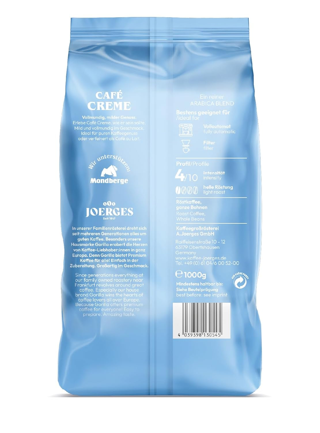 Gorilla Café Creme, 1 kg (förpackning med 2)