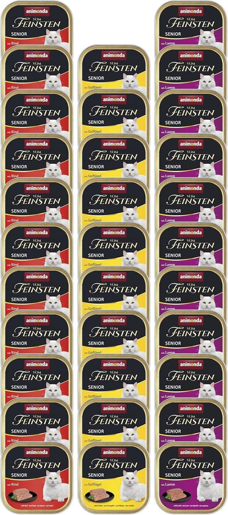 animonda vom Feinsten Senior, våtfoder för äldre katter från 7 år, variation för äldre katter, 32 x 100 g