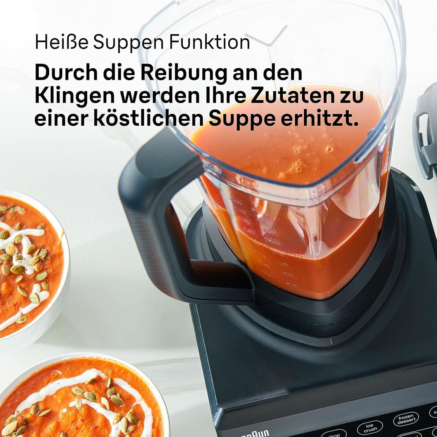 Braun Hochleistungsmixer Powerblend 9 JB9040 – Standmixer Mit Glas-Mixkrug, 18 Mixprogram, 10 Geschwindigkeiten + Pulsefunktion, Heiße Suppen Funktion, Reinigungsprogramm, Stampfer, 1600 W, Schwarz Kitchen Naty Shop