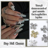30st Nagelbågar i metall, Guld Silver Gråa rosetter, Nageltillbehör, Nageldekorationer för kvinnor och flickor, Nail Art Design