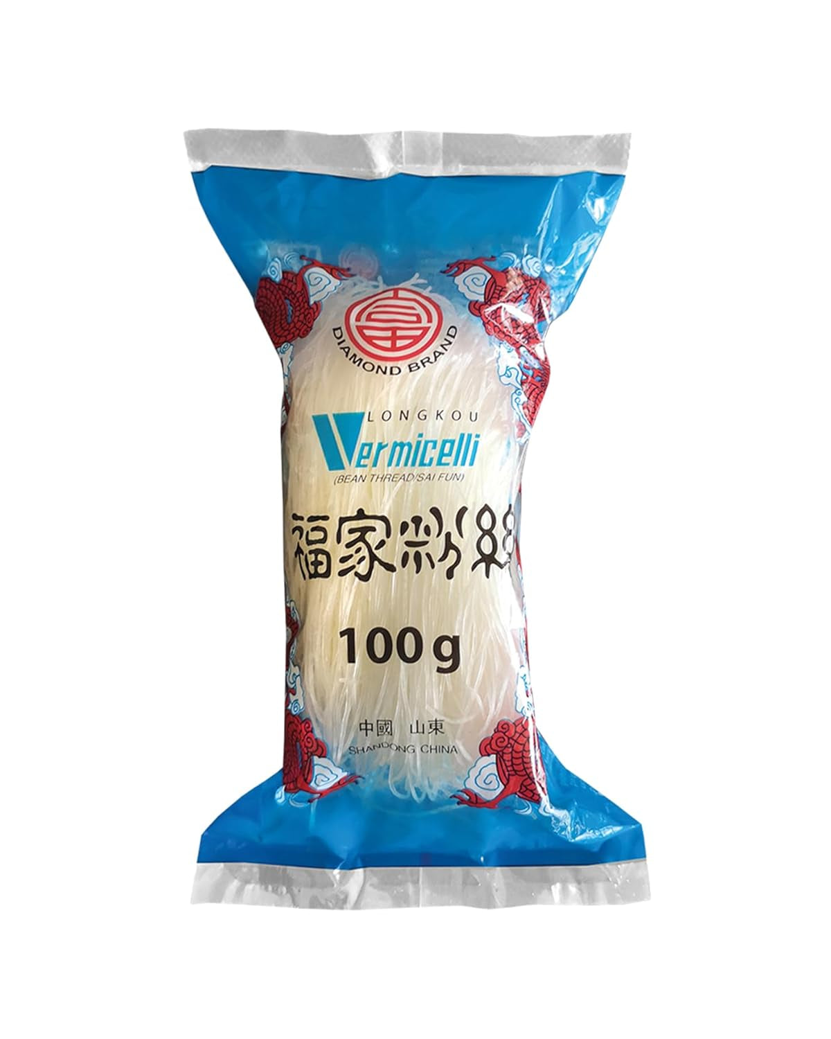 DIAMOND glasnudlar, långa glasnudlar, naturligt veganska och glutenfria - 1 x 100 g