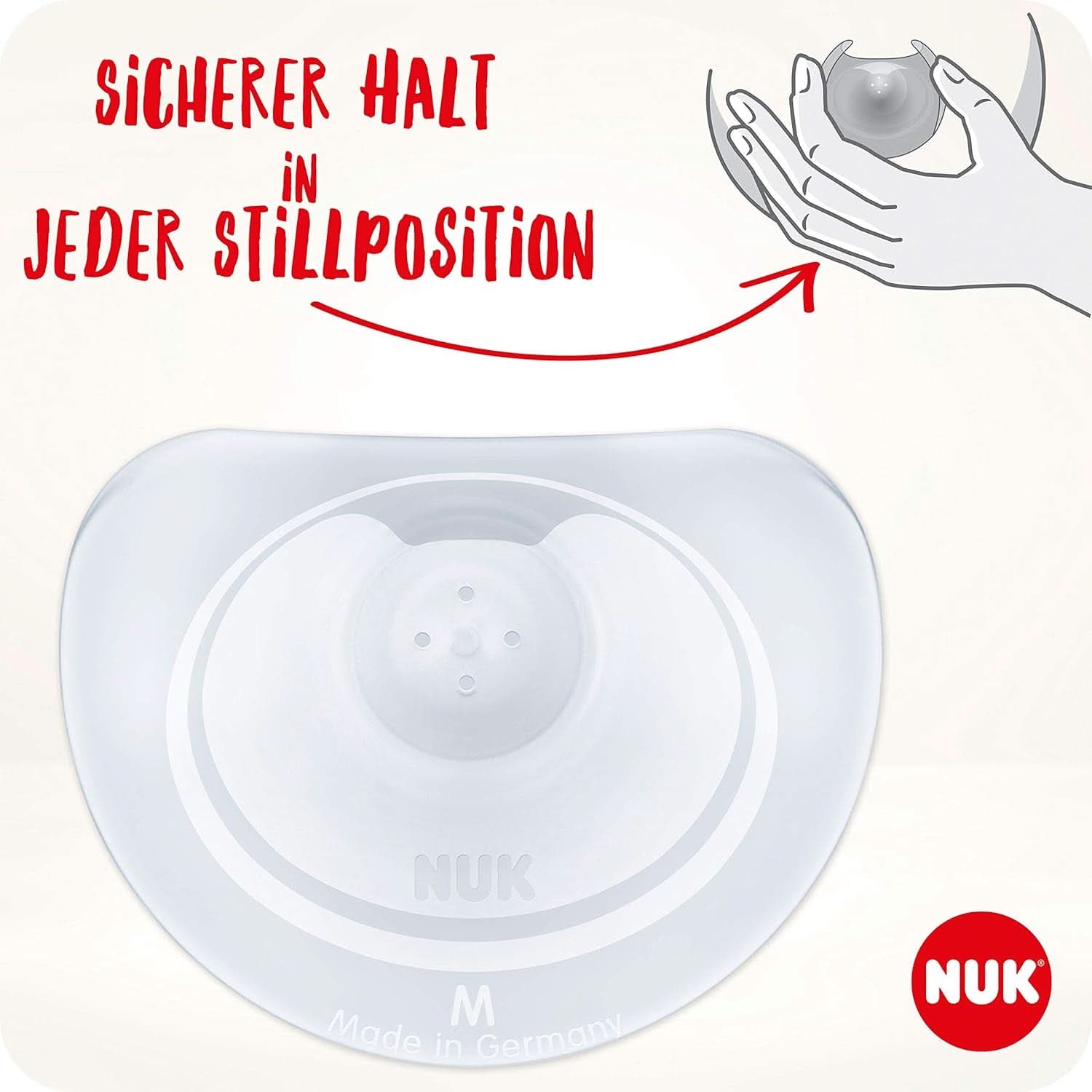 NUK Stillhütchen | Brusthütchen Zum Stillen | Schützt Vor Wunden Brustwarzen | Dünnes Silikon | Größe M (20Mm) | Inklusive Schutzdose | 2 Stück Barnmat och amningstillbehör Naty Shop