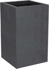 Basalt Up blomkruka, fyrkantig, hög, 36 l, betonglook, slät vägg, vattentank, 29,5 x 29,5 x 49,5 cm, antracitgrå