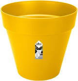 elho Loft Urban Round 40 - Blomkrukor utomhus - 100% återvunnen plast - Ø 38,5 x H 35,3 cm - Gul/Ocher