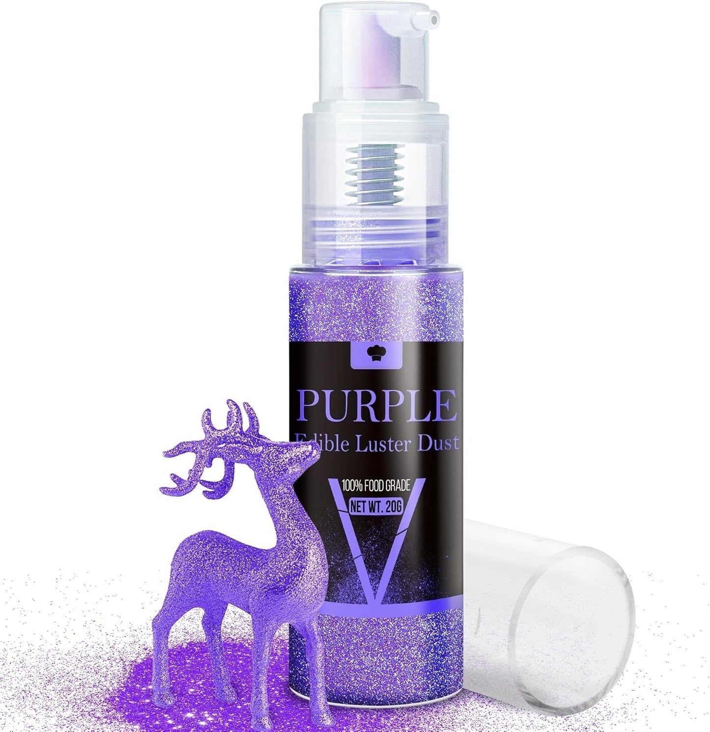 Ätbart glittersprayset - 20 g mat iriserande glitterdamm för drycker, champagne, kakor - ätbar metallisk matfärg för cocktails, vin, sprit, bakning, kakor