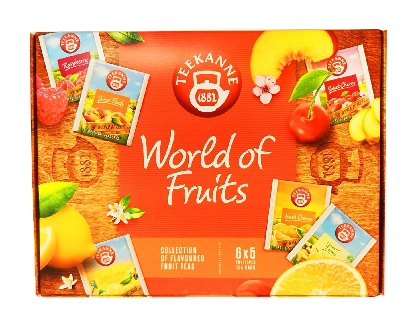 Teekanne World of Fruits (NY UTGÅVA) - Box med urval av fruktteer - 6 smaker * 5 tepåsar