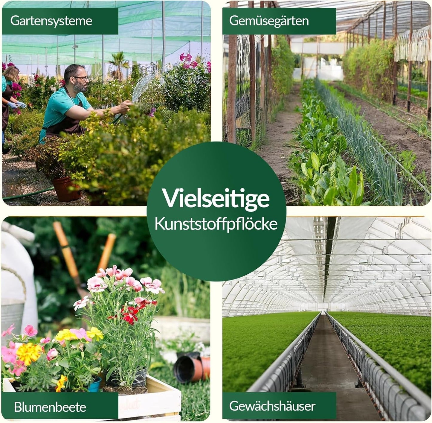GARDENIX AquaPIN trädgårdsslangsankare, 50 stycken, markstav, fästankare för droppslang, bevattningsslang, anslutningsgaffel