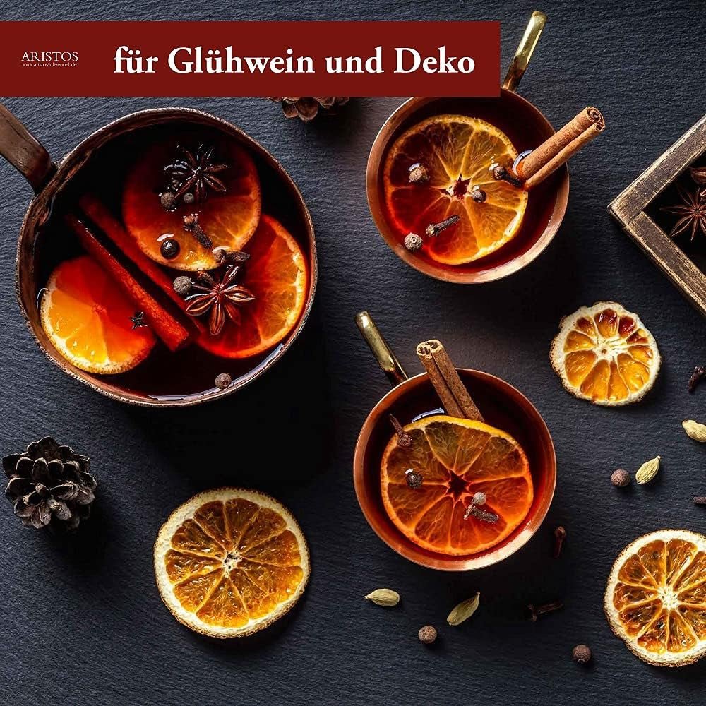 Torkad fruktskivor - apelsinskivor för cocktails och kallt te, te, glögg eller fruktjuice och punch för barn Uttorkade produkter Naty Shop