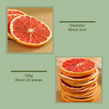 Torkad grapefruktskivor, torkad grapefrukt, vasfyllmedel, juldekorationer, röda grapefruktskivor, torkade fruktskivor för te, utan tillsatt socker (100 g (1 förpackning)) Naty Shop torkade produkter
