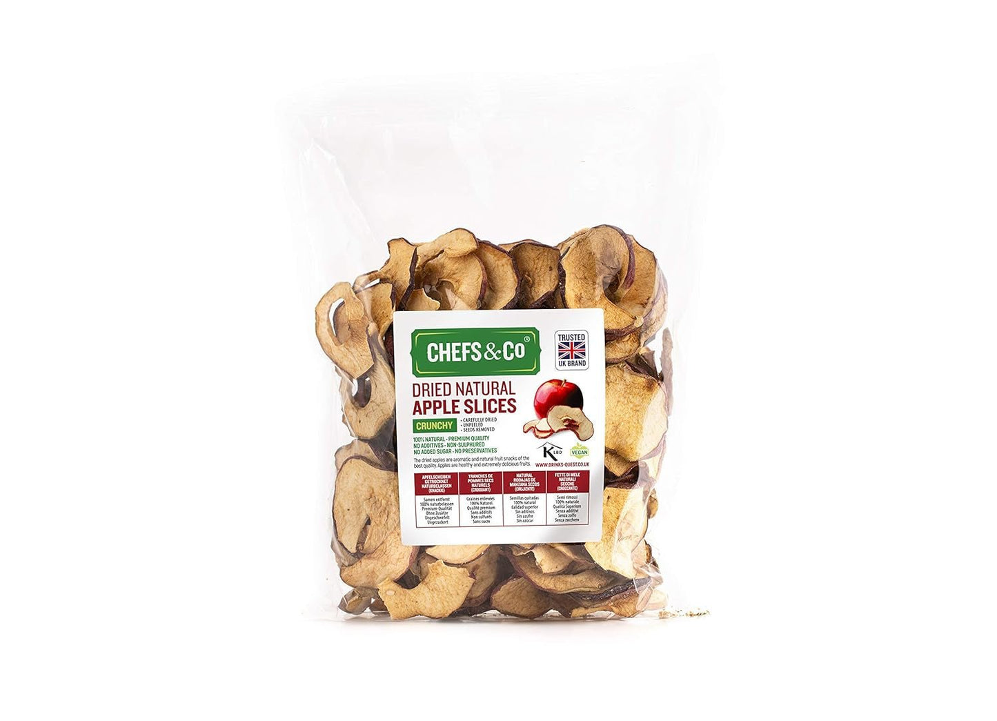 Torkade äppelskivor 250g | 100 % naturlig hel frukt | utan skal | utan frön | utan tillsatser | osavlad | inget tillsatt socker Dehydrerade produkter Naty Shop Standardtitel